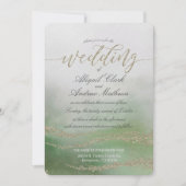 Elegante Waterverf in Foliage bruiloft uitnodiging (Voorkant)