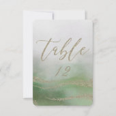 Elegante waterverf in gebladerte Huwelijks Tafel N Kaart (Voorkant)