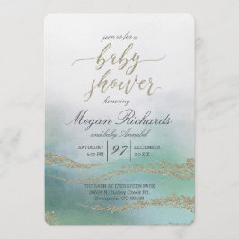 Elegante Waterverf in Ocean Baby shower Invitation Kaart