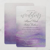 Elegante Waterverf in Orchidee bruiloft uitnodigin Kaart (Voorkant / Achterkant)