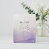 Elegante Waterverf in Orchidee zul je bruidsmeisje Kaart (Staand voorkant)