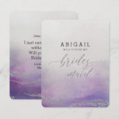 Elegante Waterverf in Orchidee zul je bruidsmeisje Kaart (Voorkant / Achterkant)