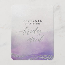 Elegante Waterverf in Orchidee zul je bruidsmeisje Kaart