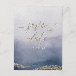 Elegante Waterverf in Surf Bruiloft Save the Dat Aankondigingskaart