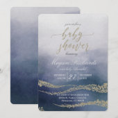 Elegante Waterverf in Surven Baby shower Invitati Kaart (Voorkant / Achterkant)