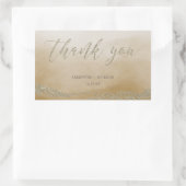 Elegante Waterverf in Zandhuwelijk Dank u Rechthoekige Sticker (Tas)