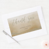 Elegante Waterverf in Zandhuwelijk Dank u Rechthoekige Sticker (Envelop)
