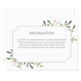 Elegante waterverf informatiekaart informatiekaartje