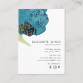 Elegante Waterverf Interieurontwerper Abstract Visitekaartje (Achterkant)