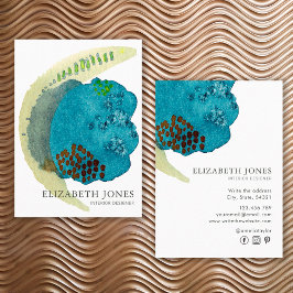 Elegante Waterverf Interieurontwerper Abstract Visitekaartje