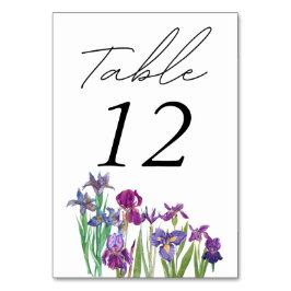 Elegante waterverf Iris bloem script foto Kaart