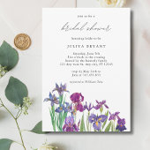 Elegante waterverf Iris bloem vrijgezellenfeest Kaart