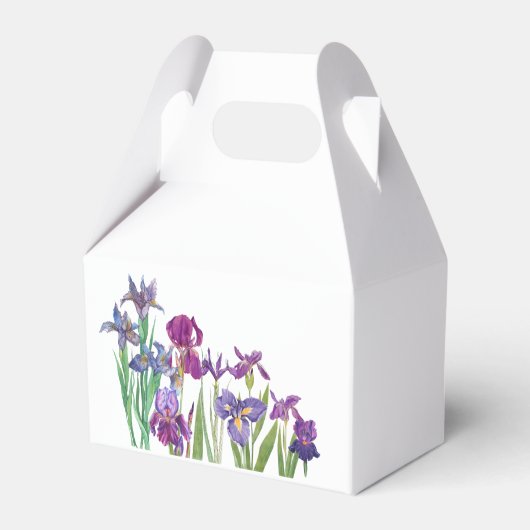 Elegante waterverf Iris bloemenscript bruiloft Bedankdoosjes (Achterkant)