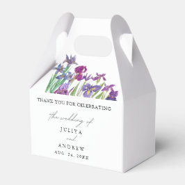 Elegante waterverf Iris bloemenscript bruiloft Bedankdoosjes