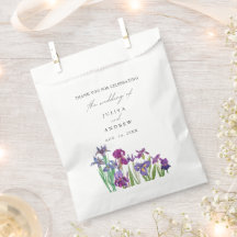 Elegante waterverf Iris bloemenscript bruiloft