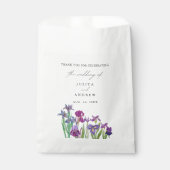 Elegante waterverf Iris bloemenscript bruiloft Bedankzakje (Voorkant)