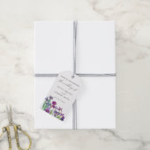 Elegante waterverf Iris bloemenscript bruiloft Cadeaulabel (Met Touw)