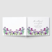 Elegante waterverf Iris bloemenscript bruiloft Gastenboek (Volledig)
