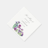 Elegante waterverf Iris bloemenscript bruiloft Servet (Hoek)