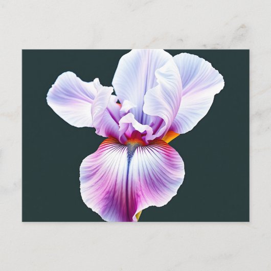 Elegante Waterverf Iris Bloom met delicate bloembl Briefkaart (Voorkant)