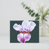 Elegante Waterverf Iris Bloom met delicate bloembl Briefkaart (Staand voorkant)