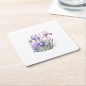 Elegante Waterverf Iris Papier Onderzetters (Schuin)
