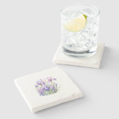 Elegante Waterverf Iris Sandstone Onderzetters (Zijkant)