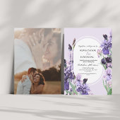 Elegante Waterverf Iris Wedding Kaart