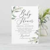 Elegante waterverf Italiaans bloemig baby shower Kaart (Staand voorkant)