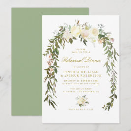 elegante waterverf ivoor floral repetition diner kaart