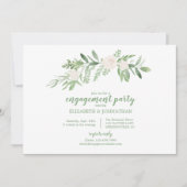 Elegante Waterverf Ivoor Roos Engagement Party Kaart (Voorkant)