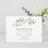 Elegante Waterverf Ivoor Roos Engagement Party Kaart (Staand voorkant)