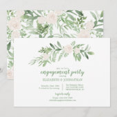 Elegante Waterverf Ivoor Roos Engagement Party Kaart