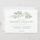 Elegante Waterverf ivoor Roos huwelijksceremonie Kaart (Voorkant)