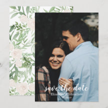 Elegante Waterverf Ivoor Trouw Kaart Opslaan Datum