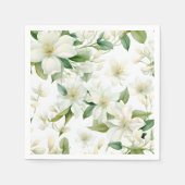 Elegante Waterverf Jasmine Flowers Servet (Voorkant)