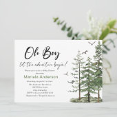 Elegante Waterverf Jongensavontuur Begin Baby Show Kaart (Staand voorkant)