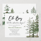 Elegante Waterverf Jongensavontuur Begin Baby Show Kaart (Voorkant / Achterkant)