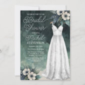 Elegante Waterverf Jurk & Bloemen Vrijgezellenfees Kaart (Voorkant)