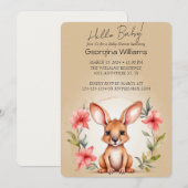 Elegante Waterverf Kangoeroe Baby shower Kaart (Voorkant / Achterkant)