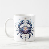 Elegante Waterverf Kanker Zodiac Custom Mok (Links)