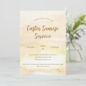 Elegante Waterverf kerk Paaszonsopgang Service Kaart (Staand voorkant)