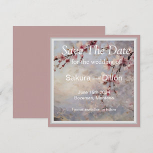 Elegante waterverf Kersenbloesem Save The Date