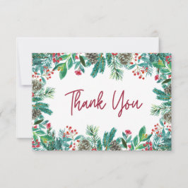 Elegante Waterverf Kerst Baby shower Bedankkaart