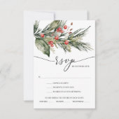 Elegante waterverf kerst bruiloft RSVP kaart (Voorkant)