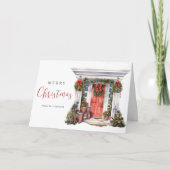 Elegante Waterverf Kerst  Deurvakantie Kaart (Voorkant)