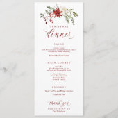 Elegante Waterverf Kerst Diner Menu (Voorkant)