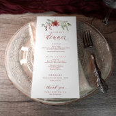 Elegante Waterverf Kerst Diner Menu