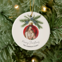 Elegante Waterverf Kerst Ornament Familie Foto