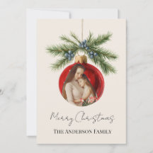 Elegante Waterverf Kerst Ornament Familie Foto